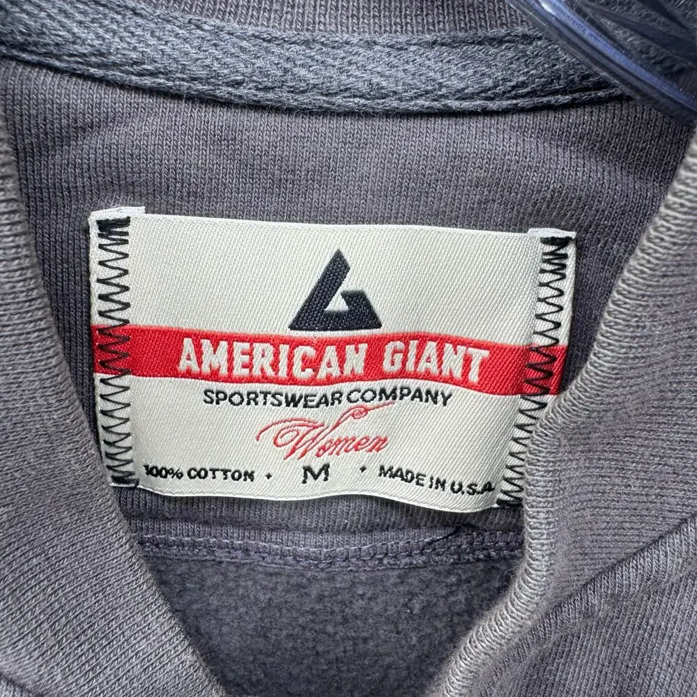 American Giant Women’s Full Button Jacket Gray Size‎ M 100% Cotton Made in USA